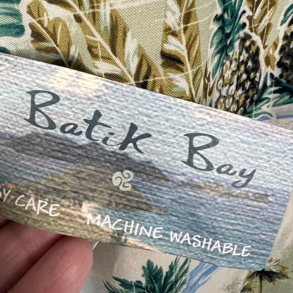 New Batik Bay Hawaiian Tropical Button Front Shirt XXL Palm Tree Surfboard Boats - Picture 6 of 10